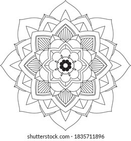Einfach Mandala Farbbuch einfach und einfach für Anfänger, Senioren und Kinder. Set von Mehndi Blumenmuster für Henna Zeichnung und Tattoo. Dekoration im orientalischen, indischen Stil.