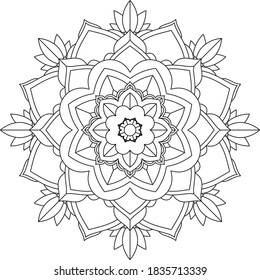 Einfach Mandala Farbbuch einfach und einfach für Anfänger, Senioren und Kinder. Set von Mehndi Blumenmuster für Henna Zeichnung und Tattoo. Dekoration im orientalischen, indischen Stil.