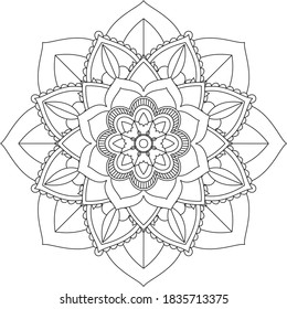 Un libro sencillo y sencillo para principiantes, adultos mayores y niños. Conjunto de motivos florales de Mehndi para el dibujo y tatuaje de Henna. Decoración de estilo étnico oriental, indio.