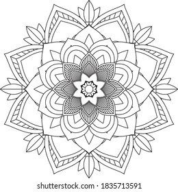 Einfach Mandala Farbbuch einfach und einfach für Anfänger, Senioren und Kinder. Set von Mehndi Blumenmuster für Henna Zeichnung und Tattoo. Dekoration im orientalischen, indischen Stil.