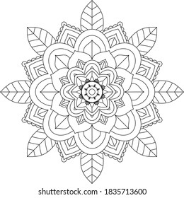 Easy Mandala Zen Meditation Coloring Page Stock Vector (Royalty Free ...