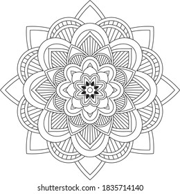 Un libro sencillo y sencillo para principiantes, adultos mayores y niños. Conjunto de motivos florales de Mehndi para el dibujo y tatuaje de Henna. Decoración de estilo étnico oriental, indio.