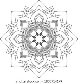 Un libro sencillo y sencillo para principiantes, adultos mayores y niños. Conjunto de motivos florales de Mehndi para el dibujo y tatuaje de Henna. Decoración de estilo étnico oriental, indio.