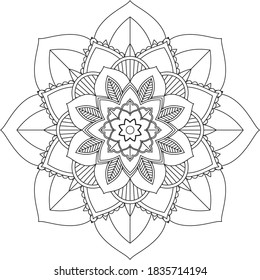 Un libro sencillo y sencillo para principiantes, adultos mayores y niños. Conjunto de motivos florales de Mehndi para el dibujo y tatuaje de Henna. Decoración de estilo étnico oriental, indio.