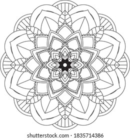 Un libro sencillo y sencillo para principiantes, adultos mayores y niños. Conjunto de motivos florales de Mehndi para el dibujo y tatuaje de Henna. Decoración de estilo étnico oriental, indio.