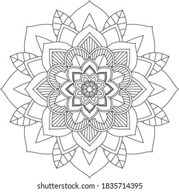 Un libro sencillo y sencillo para principiantes, adultos mayores y niños. Conjunto de motivos florales de Mehndi para el dibujo y tatuaje de Henna. Decoración de estilo étnico oriental, indio.