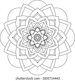 Einfach Mandala Farbbuch einfach und einfach für Anfänger, Senioren und Kinder. Set von Mehndi Blumenmuster für Henna Zeichnung und Tattoo. Dekoration im orientalischen, indischen Stil.