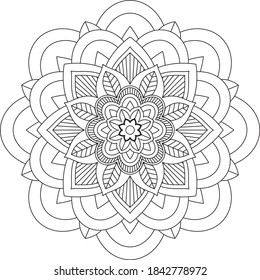 Un libro sencillo y sencillo para principiantes, adultos mayores y niños. Conjunto de motivos florales de Mehndi para el dibujo y tatuaje de Henna. Decoración de estilo étnico oriental, indio.