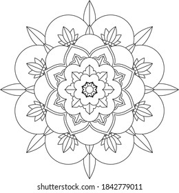 Un libro sencillo y sencillo para principiantes, adultos mayores y niños. Conjunto de motivos florales de Mehndi para el dibujo y tatuaje de Henna. Decoración de estilo étnico oriental, indio.