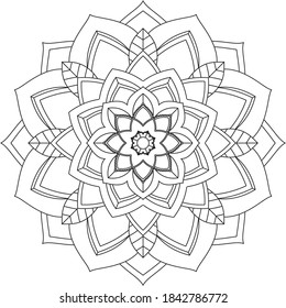 Un libro sencillo y sencillo para principiantes, adultos mayores y niños. Conjunto de motivos florales de Mehndi para el dibujo y tatuaje de Henna. Decoración de estilo étnico oriental, indio.