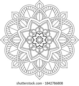 Un libro sencillo y sencillo para principiantes, adultos mayores y niños. Conjunto de motivos florales de Mehndi para el dibujo y tatuaje de Henna. Decoración de estilo étnico oriental, indio.