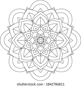 Un libro sencillo y sencillo para principiantes, adultos mayores y niños. Conjunto de motivos florales de Mehndi para el dibujo y tatuaje de Henna. Decoración de estilo étnico oriental, indio.