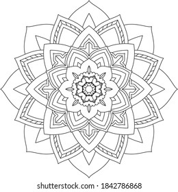Un libro sencillo y sencillo para principiantes, adultos mayores y niños. Conjunto de motivos florales de Mehndi para el dibujo y tatuaje de Henna. Decoración de estilo étnico oriental, indio.