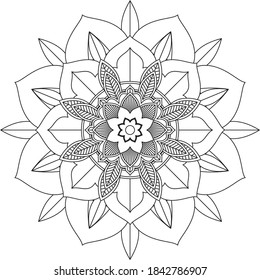 Un libro sencillo y sencillo para principiantes, adultos mayores y niños. Conjunto de motivos florales de Mehndi para el dibujo y tatuaje de Henna. Decoración de estilo étnico oriental, indio.