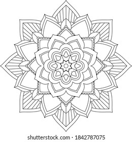 Un libro sencillo y sencillo para principiantes, adultos mayores y niños. Conjunto de motivos florales de Mehndi para el dibujo y tatuaje de Henna. Decoración de estilo étnico oriental, indio.