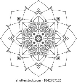 Einfach Mandala Farbbuch einfach und einfach für Anfänger, Senioren und Kinder. Set von Mehndi Blumenmuster für Henna Zeichnung und Tattoo. Dekoration im orientalischen, indischen Stil.