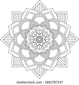 Un libro sencillo y sencillo para principiantes, adultos mayores y niños. Conjunto de motivos florales de Mehndi para el dibujo y tatuaje de Henna. Decoración de estilo étnico oriental, indio.