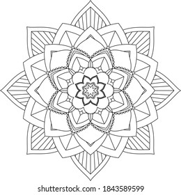 Un libro sencillo y sencillo para principiantes, adultos mayores y niños. Conjunto de motivos florales de Mehndi para el dibujo y tatuaje de Henna. Decoración de estilo étnico oriental, indio.