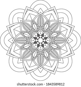 Un libro sencillo y sencillo para principiantes, adultos mayores y niños. Conjunto de motivos florales de Mehndi para el dibujo y tatuaje de Henna. Decoración de estilo étnico oriental, indio.