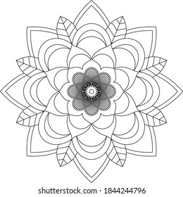 Easy Mandala Zen Meditation Coloring Page Stock Vector (Royalty Free ...