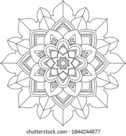Un libro sencillo y sencillo para principiantes, adultos mayores y niños. Conjunto de motivos florales de Mehndi para el dibujo y tatuaje de Henna. Decoración de estilo étnico oriental, indio.