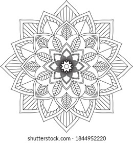 Un libro sencillo y sencillo para principiantes, adultos mayores y niños. Conjunto de motivos florales de Mehndi para el dibujo y tatuaje de Henna. Decoración de estilo étnico oriental, indio.