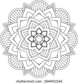 Un libro sencillo y sencillo para principiantes, adultos mayores y niños. Conjunto de motivos florales de Mehndi para el dibujo y tatuaje de Henna. Decoración de estilo étnico oriental, indio.