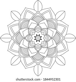 Un libro sencillo y sencillo para principiantes, adultos mayores y niños. Conjunto de motivos florales de Mehndi para el dibujo y tatuaje de Henna. Decoración de estilo étnico oriental, indio.