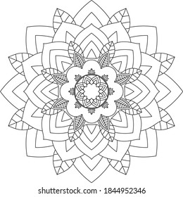 Einfach Mandala Farbbuch einfach und einfach für Anfänger, Senioren und Kinder. Set von Mehndi Blumenmuster für Henna Zeichnung und Tattoo. Dekoration im orientalischen, indischen Stil.
