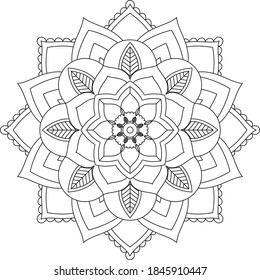 Un libro sencillo y sencillo para principiantes, adultos mayores y niños. Conjunto de motivos florales de Mehndi para el dibujo y tatuaje de Henna. Decoración de estilo étnico oriental, indio.