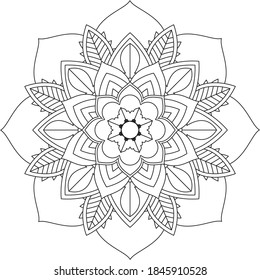 Un libro sencillo y sencillo para principiantes, adultos mayores y niños. Conjunto de motivos florales de Mehndi para el dibujo y tatuaje de Henna. Decoración de estilo étnico oriental, indio.