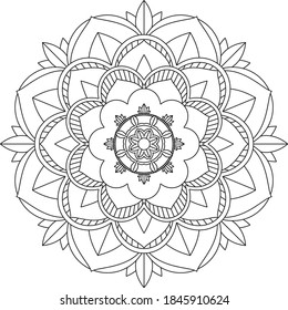 Un libro sencillo y sencillo para principiantes, adultos mayores y niños. Conjunto de motivos florales de Mehndi para el dibujo y tatuaje de Henna. Decoración de estilo étnico oriental, indio.