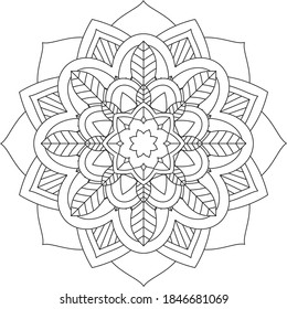 Easy Mandala coloring book simple and basic for beginners, seniors and children. Set of Mehndi flower pattern for Henna drawing and tattoo. Decoration in ethnic oriental, Indian style.