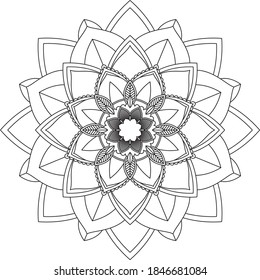 Einfach Mandala Farbbuch einfach und einfach für Anfänger, Senioren und Kinder. Set von Mehndi Blumenmuster für Henna Zeichnung und Tattoo. Dekoration im orientalischen, indischen Stil.