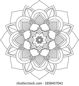 Vector Illustration Mandala Adult Antistress Coloring Stock Vector ...