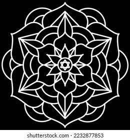 Easy Mandala coloring book simple and basic for beginners, seniors and children. Set of Mehndi flower pattern for Henna drawing and tattoo. Decoration in ethnic oriental, Indian style.