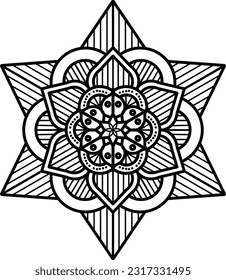 Easy Mandala coloring book simple and basic for beginners, seniors and children. Set of Mehndi flower pattern for Henna drawing and tattoo. Decoration in ethnic oriental, Indian style.