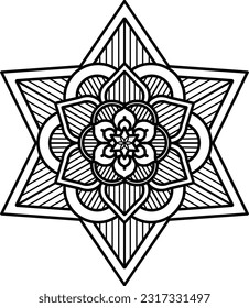 Easy Mandala coloring book simple and basic for beginners, seniors and children. Set of Mehndi flower pattern for Henna drawing and tattoo. Decoration in ethnic oriental, Indian style.
