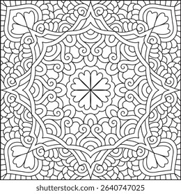Easy Mandala Coloring Page | Bold Line Mandala Coloring Page