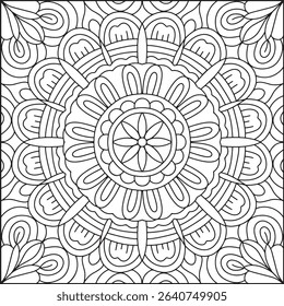 Easy Mandala Coloring Page | Bold Line Mandala Coloring Page