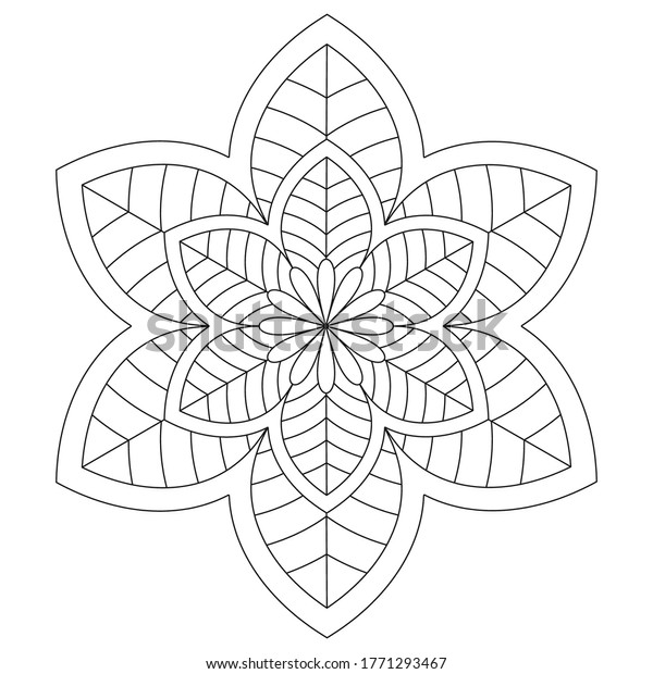 Easy Mandala Coloring Page Design Adults Stock Vector Royalty Free 1771293467