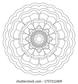 Easy Mandala Coloring page on white background - Shutterstock ID 1757212409