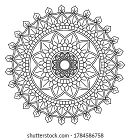 Página de color de Mandala fácil sobre fondo blanco