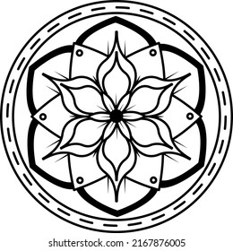 easy  mandala coloring page white and black background
