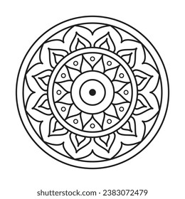 easy mandala coloring pages - simple mandala art - mandala black and white outline - mandala hand draw