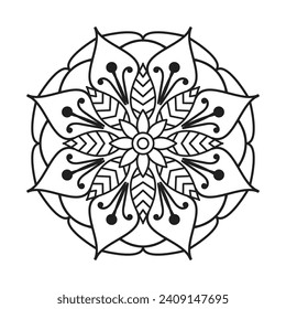 einfache Mandala-Farbseiten - einfache Mandalas-Schwarz-Weiß-Umrisse