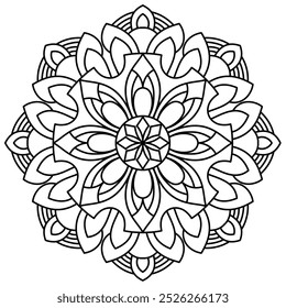 design de mandala fácil para adultos e crianças livro de coloração, arte de mandala para hena, arte de parede e design de tatuagem
