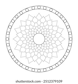 	
design de mandala fácil com linhas limpas para livro de coloração, design de mandala para livro de coloração adultos, tatuagem e arte criativa de mandala.
