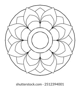 
	
Diseño fácil del mandala con líneas limpias para el libro de colorear, diseño del mandala para el libro de colorear de los adultos, tatuaje y arte creativo del mandala.
