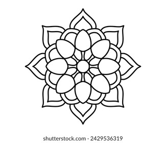 easy mandala design for coloring book page
